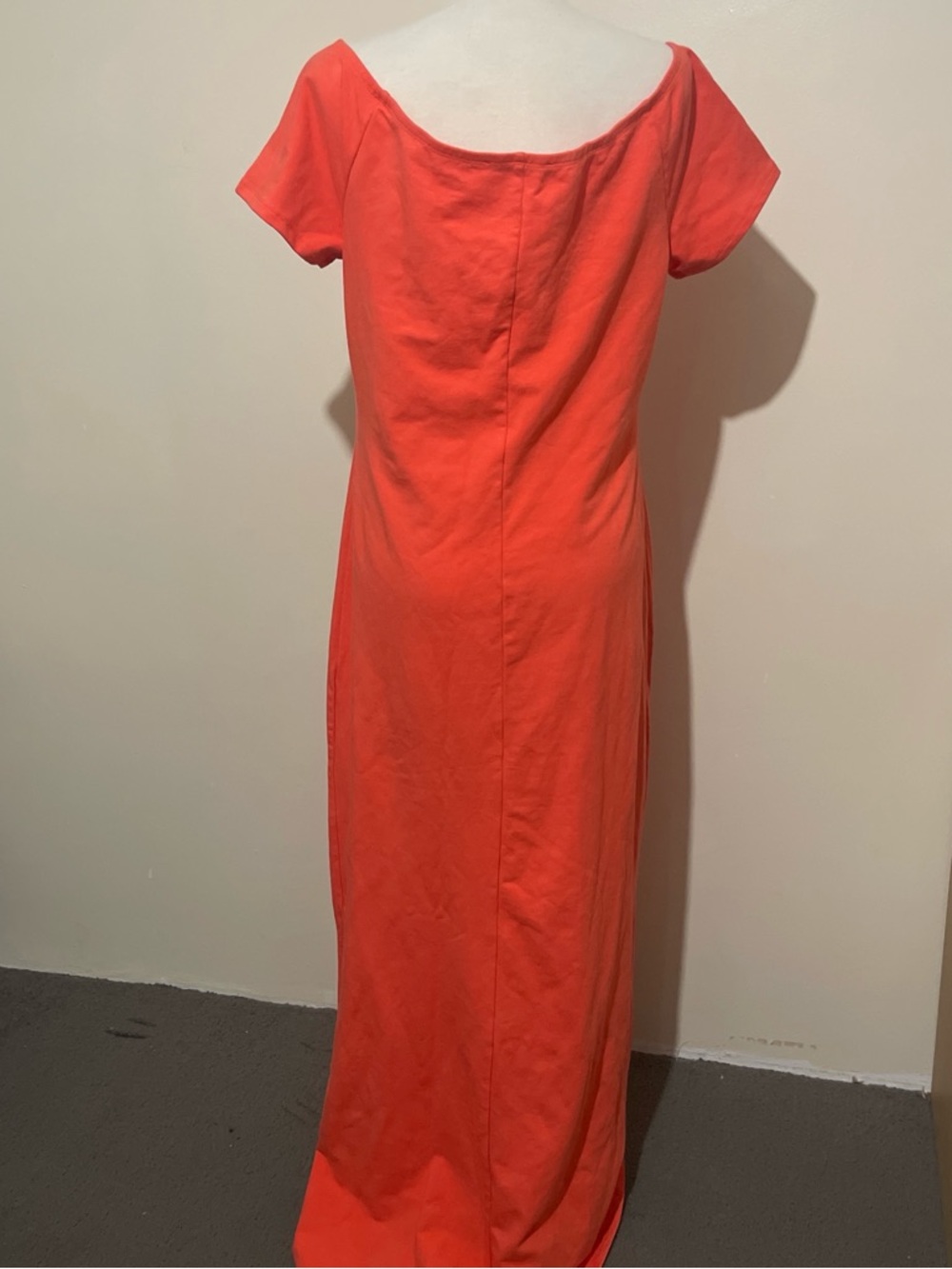 Boston Proper Coral Scoop-Neck Maxi Dress sz L - Picture 4 of 7